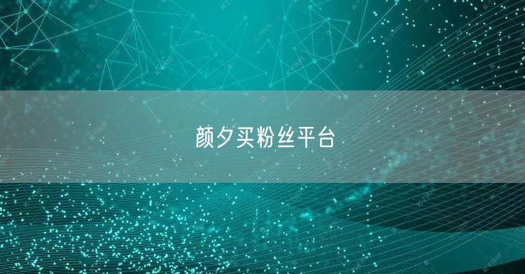 颜夕买粉丝平台