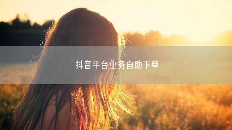 抖音平台业务自助下单