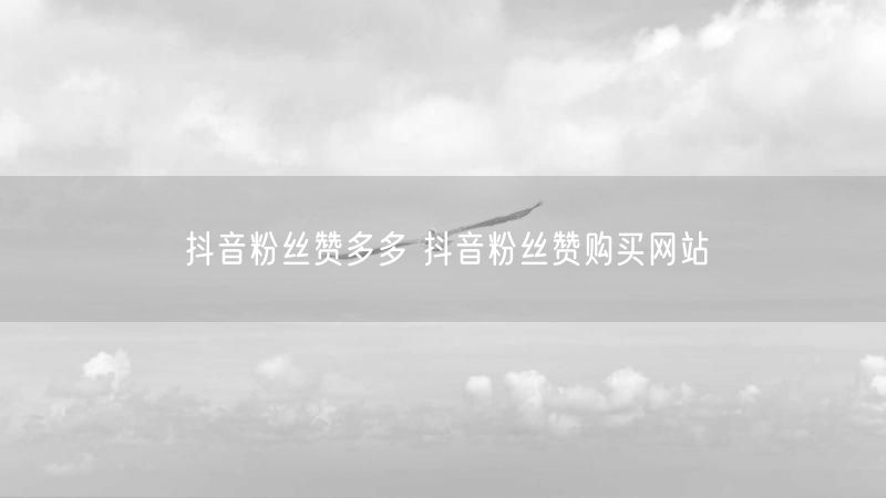 抖音粉丝赞多多 抖音粉丝赞购买网站