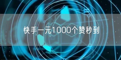 快手一元1000个赞秒到