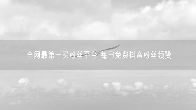 全网最第一买粉丝平台 每日免费抖音粉丝领赞